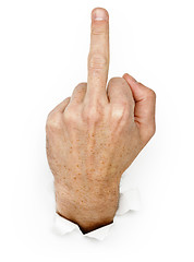 Image showing Hand demonstrates boorish gesture