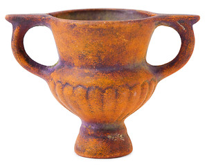 Image showing Miniature ceramic brown vase