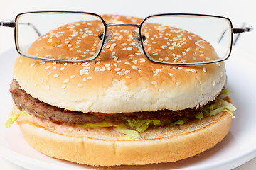 Image showing Jolly clever sandwich with glasses