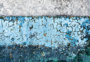 Image showing Concrete old wall two different colors