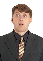 Image showing Extremely surprised businessman