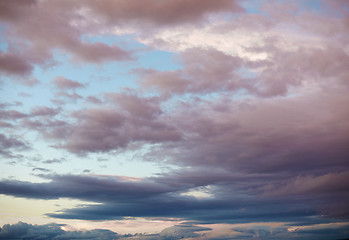 Image showing Cloudy dark blue sky - background