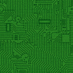 Image showing Abstract electronics green texture