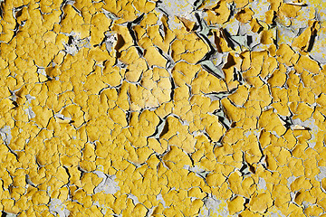 Image showing Texture of old wall with peeling yellow paint