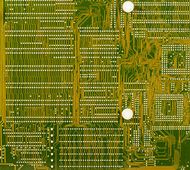 Image showing Circuit board green high technological background