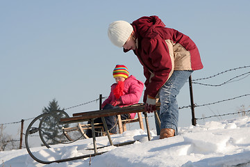 Image showing Sledding