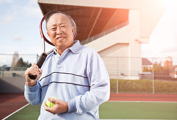 Image showing Senior tennis player