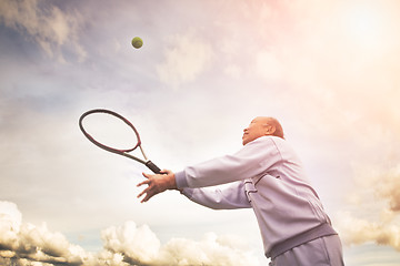 Image showing Senior tennis player