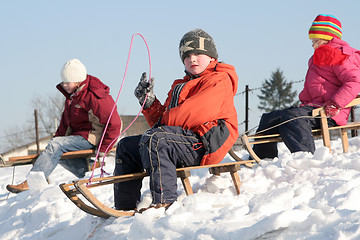 Image showing Sledding