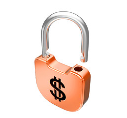 Image showing Unlocked US dollar currency padlock