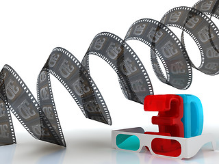 Image showing 3D television - glasses and film