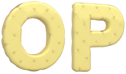 Image showing Luxury soft leather font O P letters