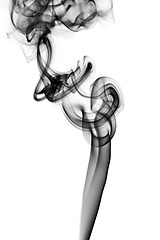 Image showing Black Abstract fume swirls on white
