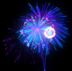 Image showing Festive fireworks at night