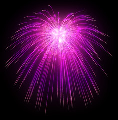 Image showing Festive Lilac fireworks at night