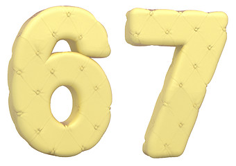 Image showing Luxury soft leather font 6 7 digits