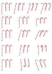 Image showing Collection of Candy canes isolated