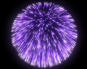 Image showing Festive purple fireworks at night