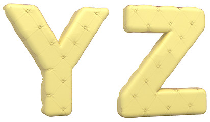 Image showing Luxury soft leather font Y Z letters