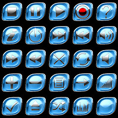 Image showing Blue pushed Control panel buttons