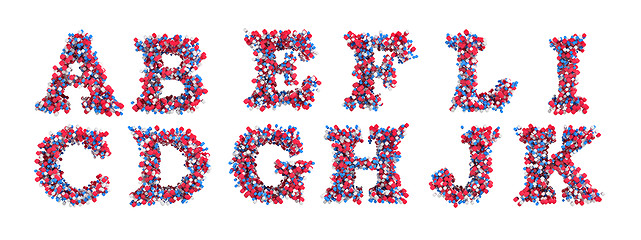 Image showing Abstract 3D font A-L letters isolated