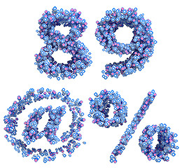 Image showing Patriotic USA font 8 9 and percent, at symbols