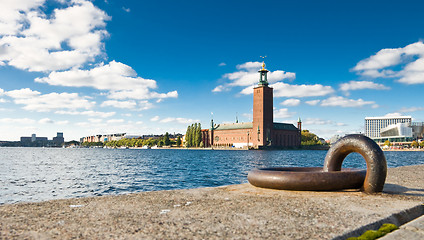 Image showing Stockholm quayside and city hall