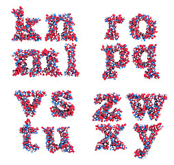 Image showing Abstract 3D font small K-Z letters