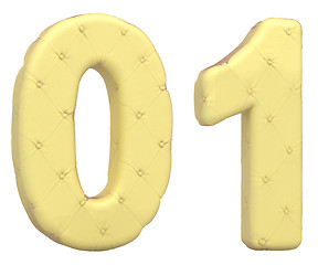 Image showing Luxury soft leather font 0 1 digits