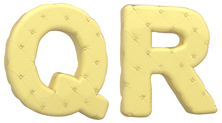 Image showing Luxury soft leather font Q R letters