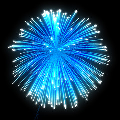 Image showing Blue festive fireworks at night