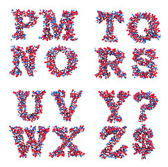 Image showing Abstract 3D font M-Z letters and symbols