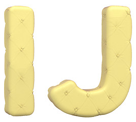 Image showing Luxury soft leather font I J letters