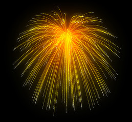 Image showing Orange fireworks at night