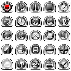 Image showing Semicircular pressed Control panel buttons