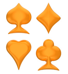 Image showing Orange card suits isolated