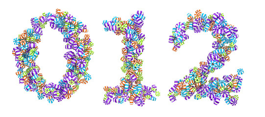 Image showing Sweet candy font 0 1 2 numerals