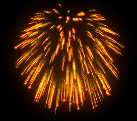 Image showing Orange festive fireworks at night