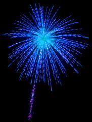 Image showing Celebration - festive fireworks at night 