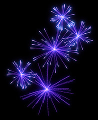 Image showing Lilac festive fireworks at night