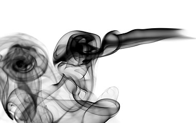 Image showing Abstract black smoke shape on white