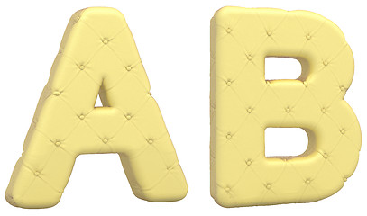 Image showing Luxury soft leather font A B letters isolated