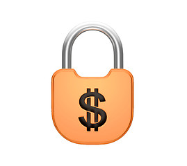 Image showing Locked padlock US dollar currency concept