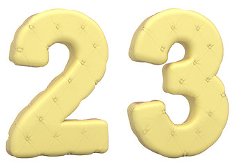 Image showing Luxury soft leather font 2 3 digits