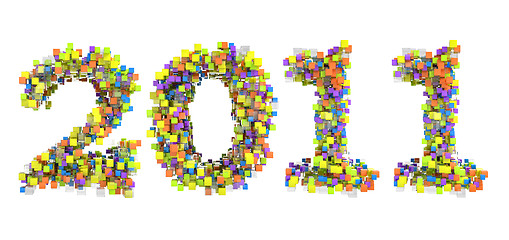 Image showing Abstract cubes font new year 2011