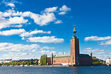 Image showing Stockholm city hall and blue sky