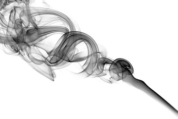 Image showing Abstract black smoke on white