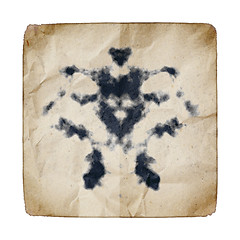 Image showing old paper with Rorschach graphic