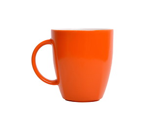 Image showing Orange cup on a white background