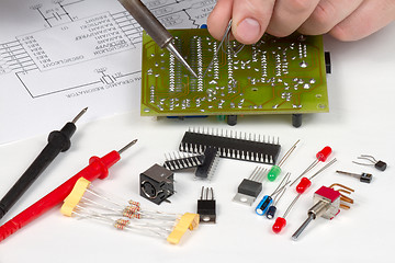 Image showing Engineer repairing circuit